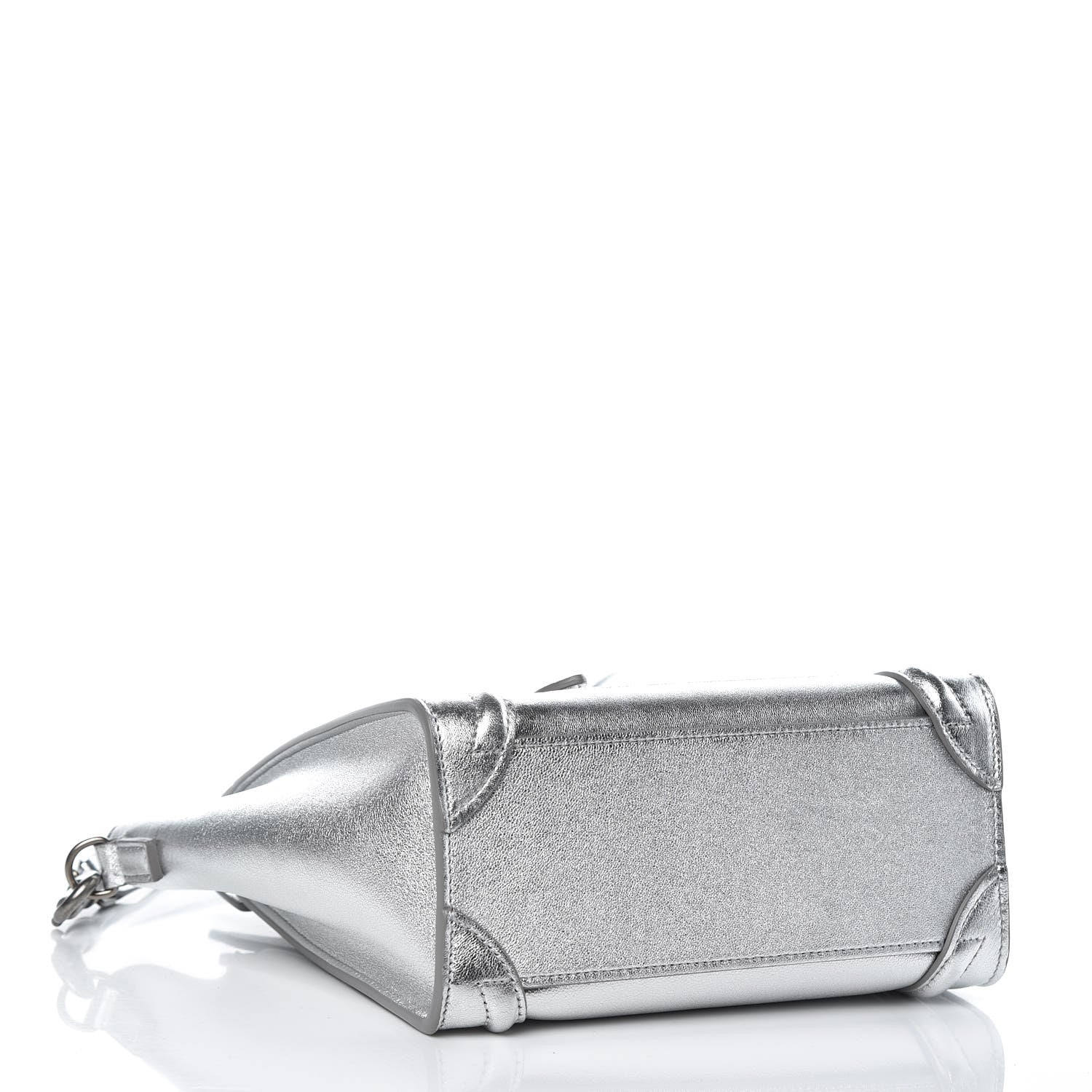 Celine Laminated Lambskin Nano Luggage Silver 3 of 7