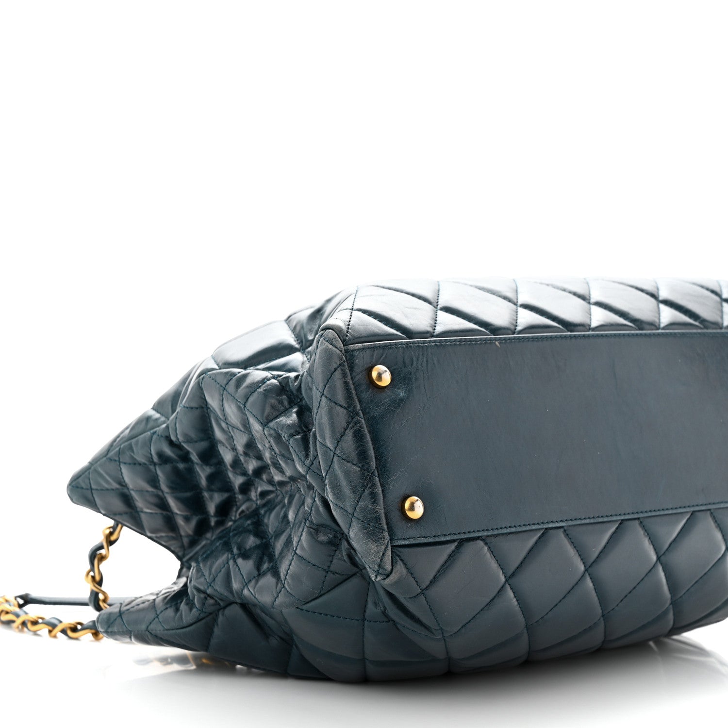 Chanel Glazed Calfskin Quilted Daily Walk Tote Navy 9 of 13