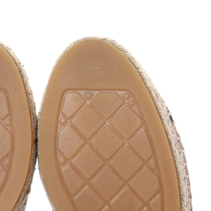 Chanel Lambskin CC Espadrilles 39 Beige Black 9 of 12