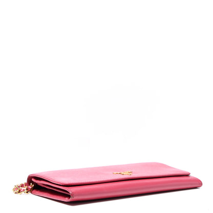 Prada Saffiano Metal Oro Chain Wallet Peonia 4 of 12