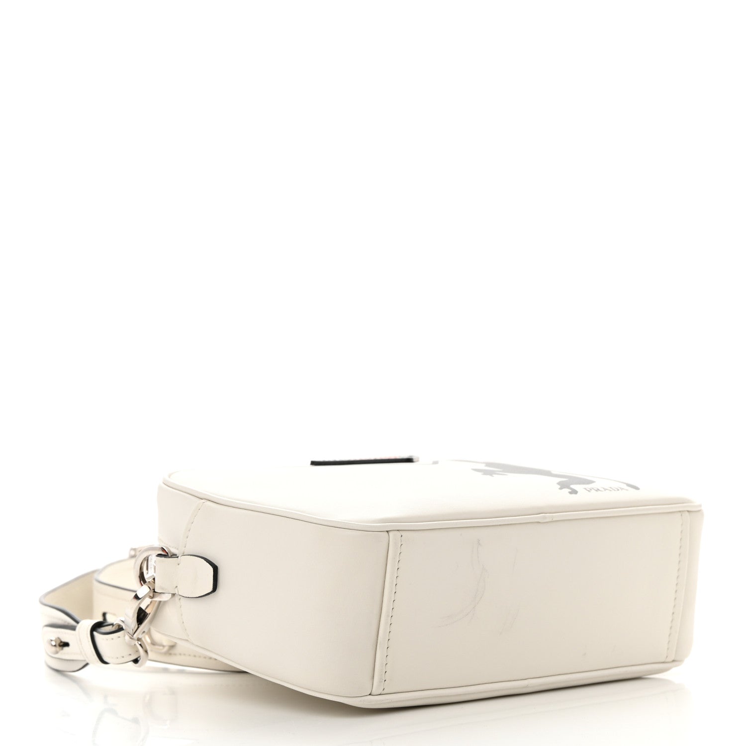Prada City Calf Monkey Print Camera Bag White Papaya 4 of 14
