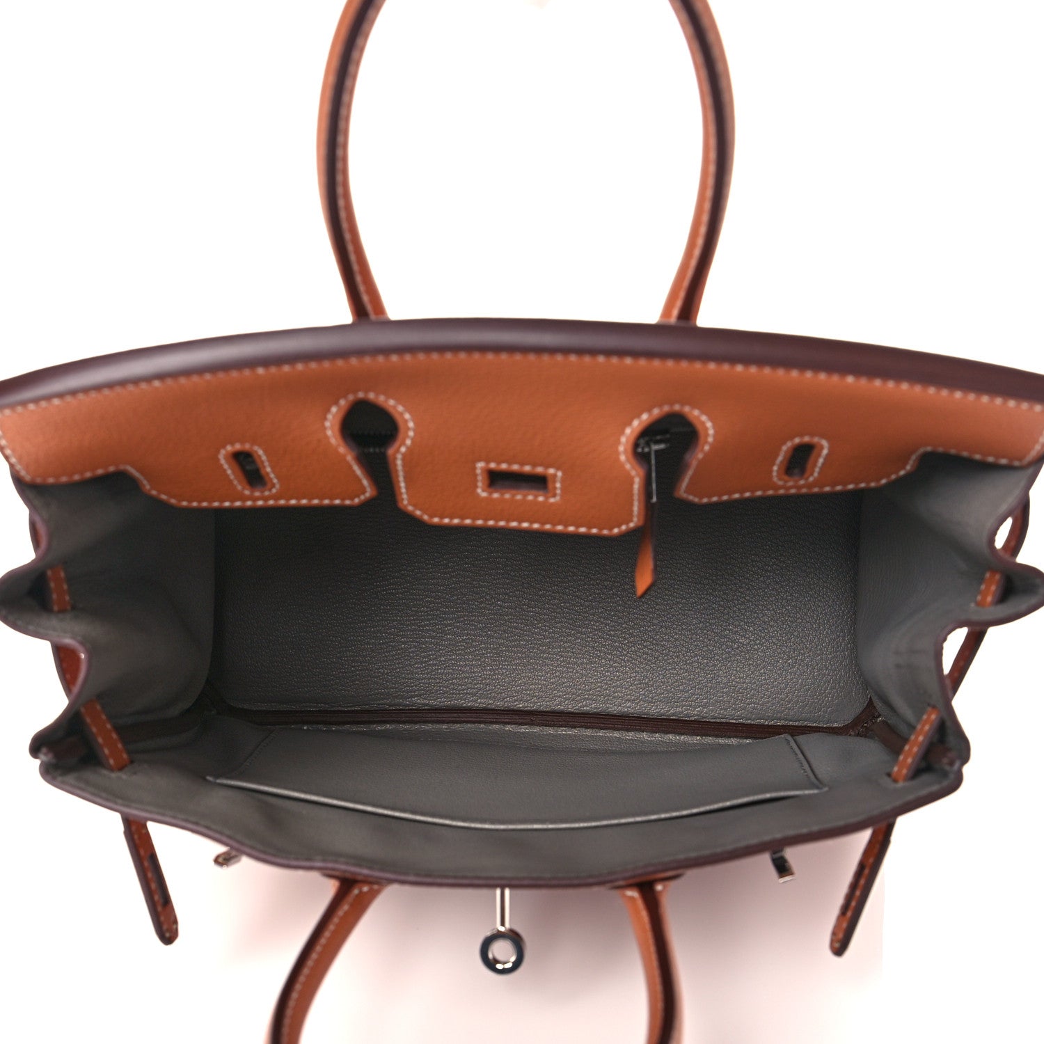Hermes Taurillon Novillo Verso Birkin 25 Gold Gris Tourterelle 5 of 11