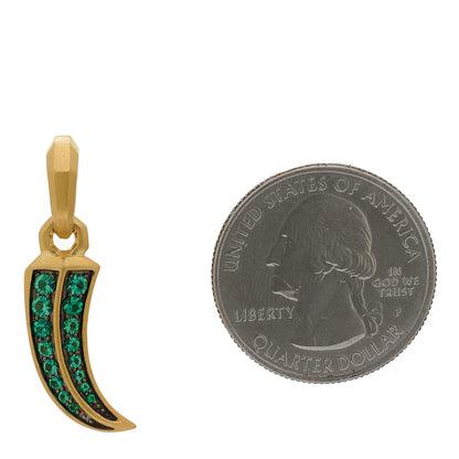 David Yurman 18K Yellow Gold Emerald Roman Claw Amulet Pendant 2 of 4