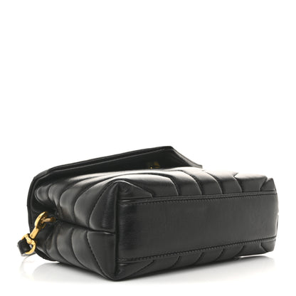 Saint Laurent Calfskin Y Quilted Monogram Toy Loulou Crossbody Bag Black 4 of 13