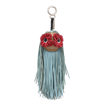 Fendi Nappa Eyes Fringe Bag Bug Charm Beige Turchese Pallido Multicolor 1 of 5