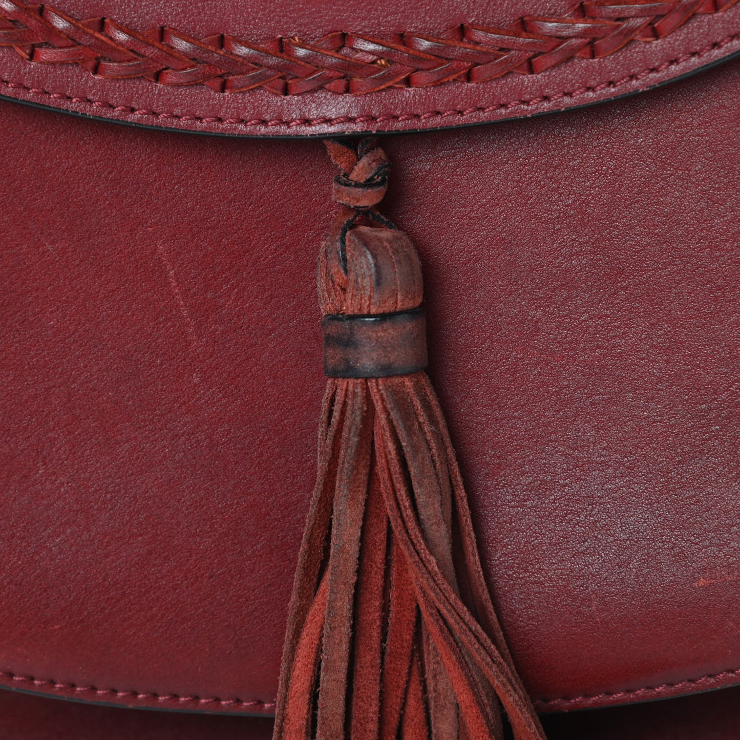 Calfskin Braided Small Hudson Shoulder Bag Sienna Red