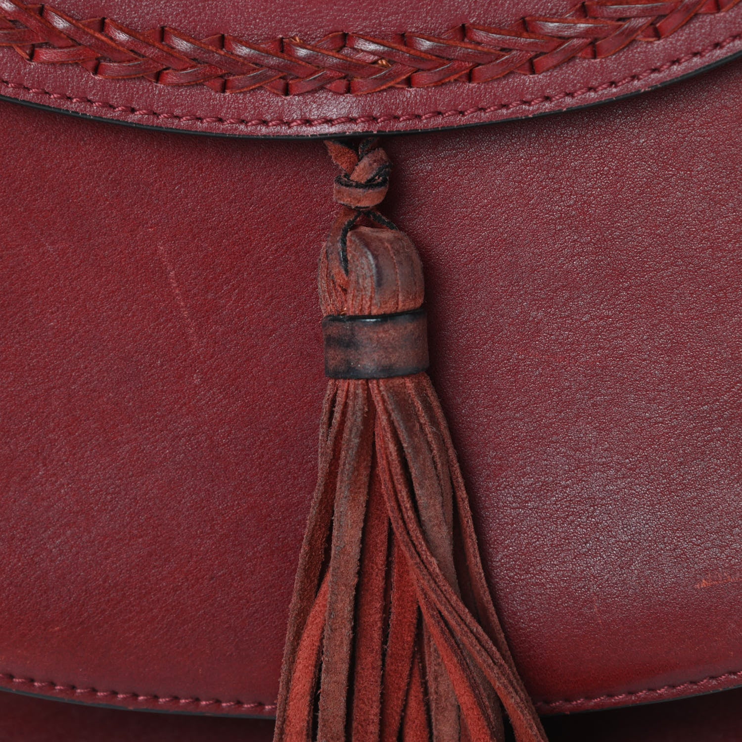Chloe Calfskin Braided Small Hudson Shoulder Bag Sienna Red 20 of 20