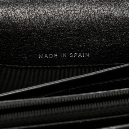 Chanel Perforated Lambskin Quilted Large Gusset Flap Wallet Black 7 of 10