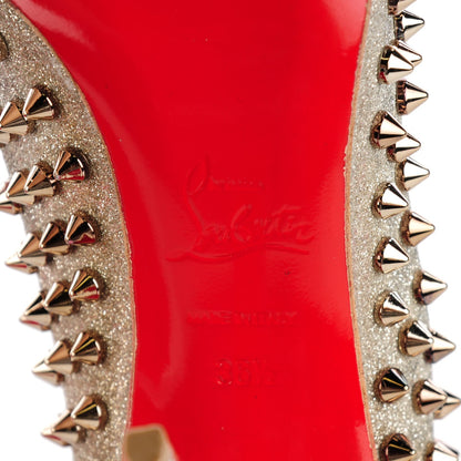 Christian Louboutin Glitter Follies Spikes 100 Pumps 36.5 Silver 7 of 7