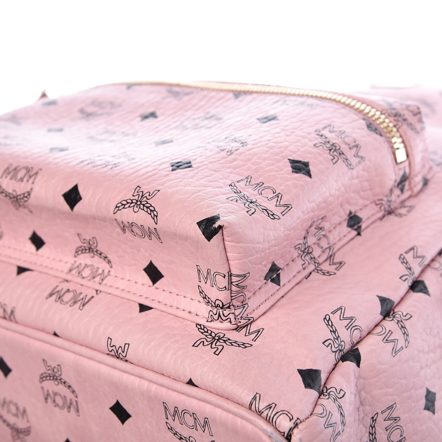 MCM Visetos Medium Side Studs Stark Backpack Pink 18 of 20