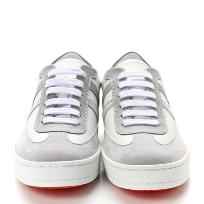 Hermes Epsom Suede Boomerang Sneakers 35.5 White Gris 2 of 8