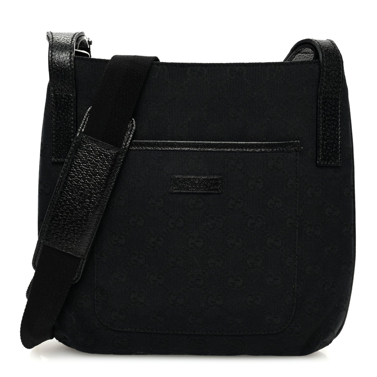Monogram Flat Messenger Bag Black