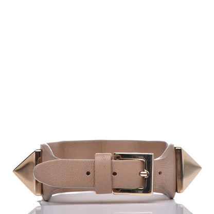 Valentino Garavani Calfskin Macro Rockstud Bracelet Tan 3 of 7