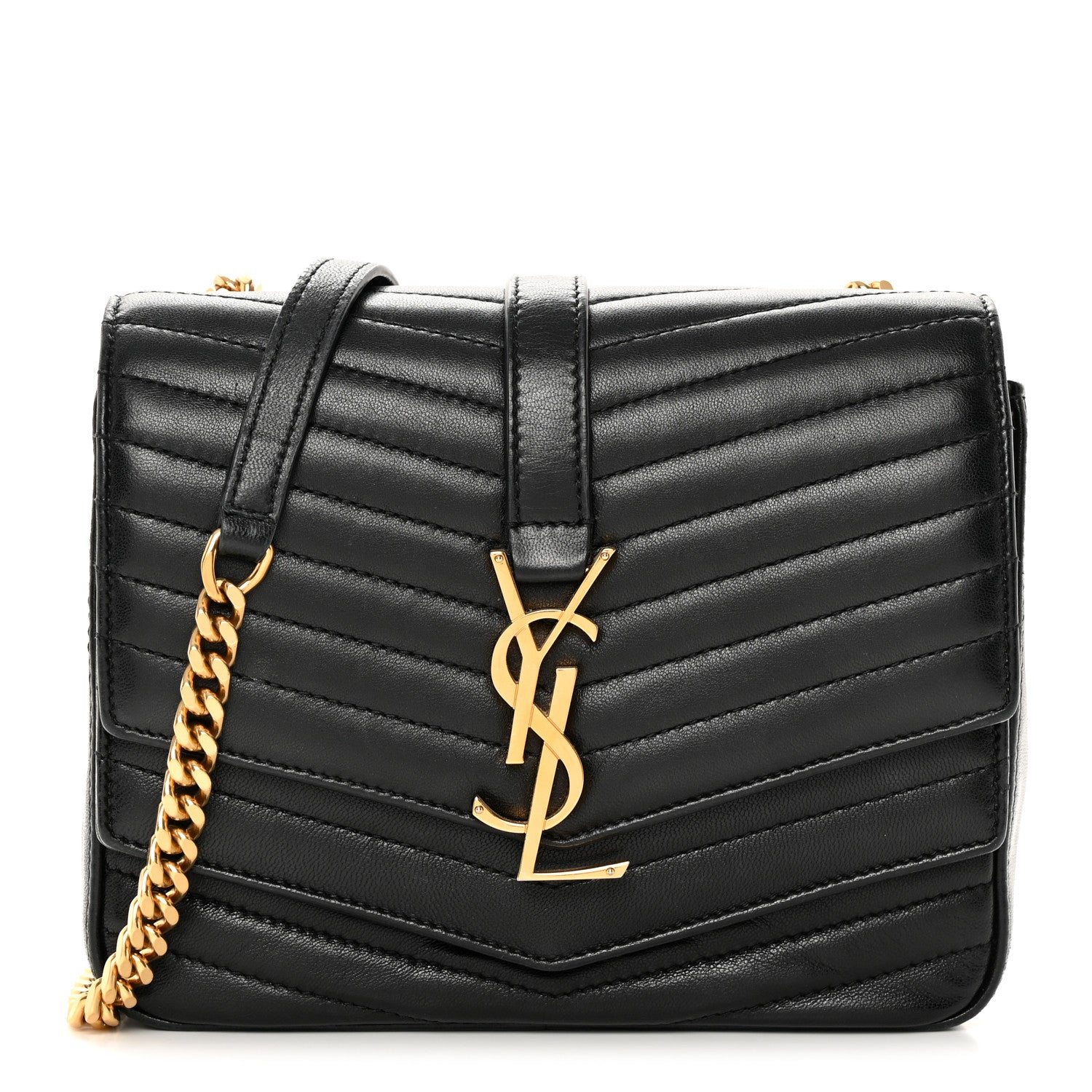 Saint Laurent Lambskin Matelasse Chevron Monogram Small Sulpice Bag Black 1 of 16