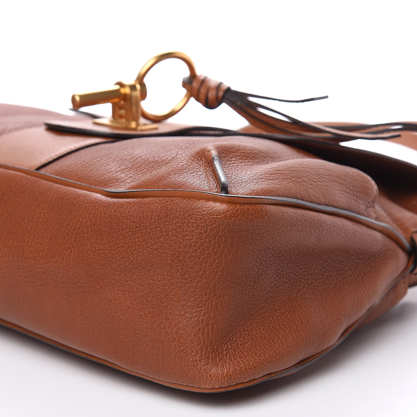 Grained Lambskin Medium Lexa Shoulder Bag Mustard Brown