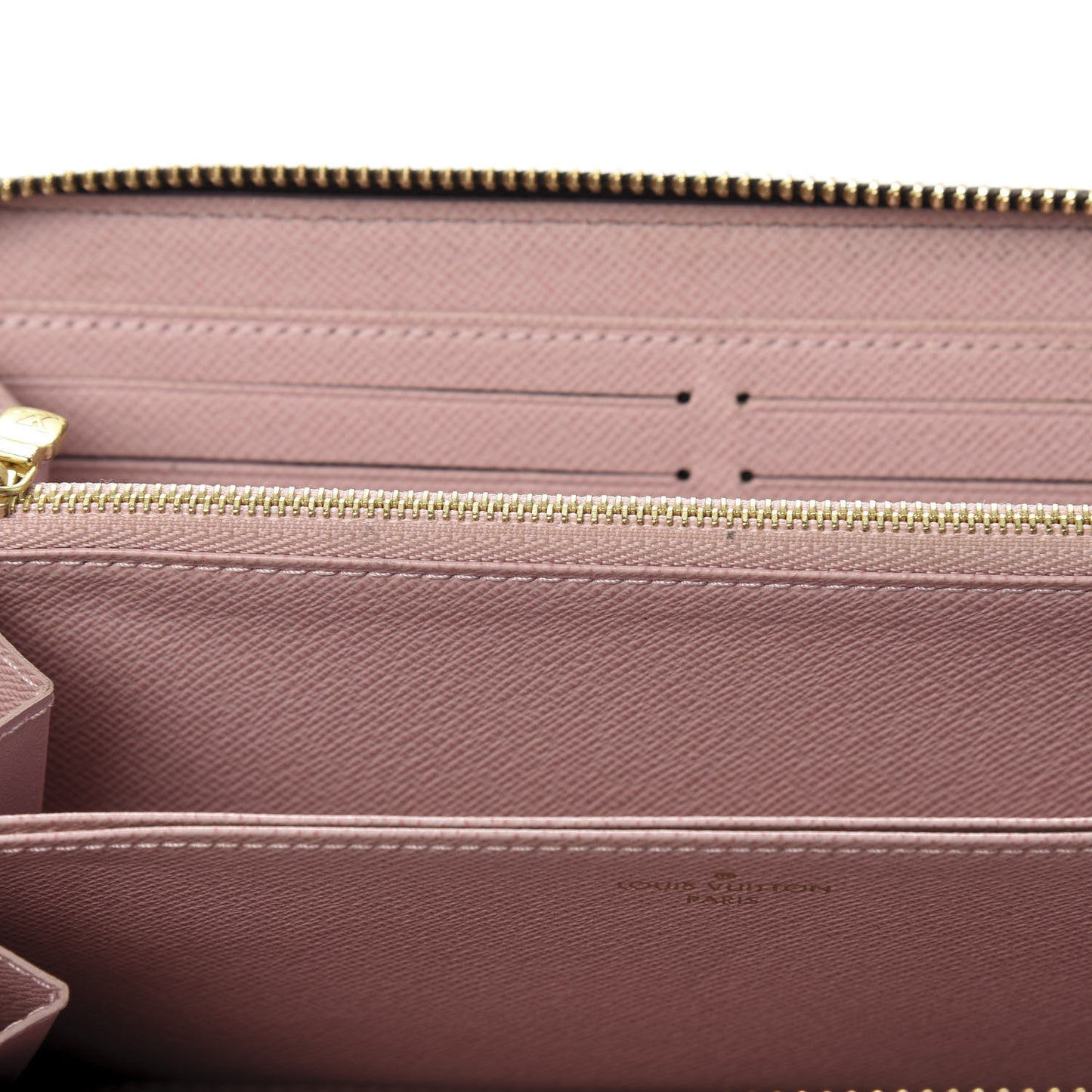 Damier Ebene Zippy Wallet Rose Ballerine