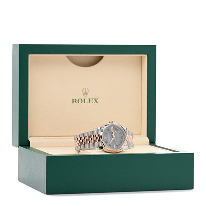 Rolex Stainless Steel 18K Everose Gold 36mm Oyster Perpetual Wimbledon Datejust Watch Slate 126231 Slate 5 of 5