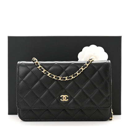 Chanel Caviar Quilted Wallet on Chain WOC Black 12 of 12