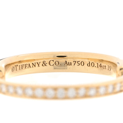 Tiffany 18K Yellow Gold Diamond Lock Ring 53 6.5 5 of 5