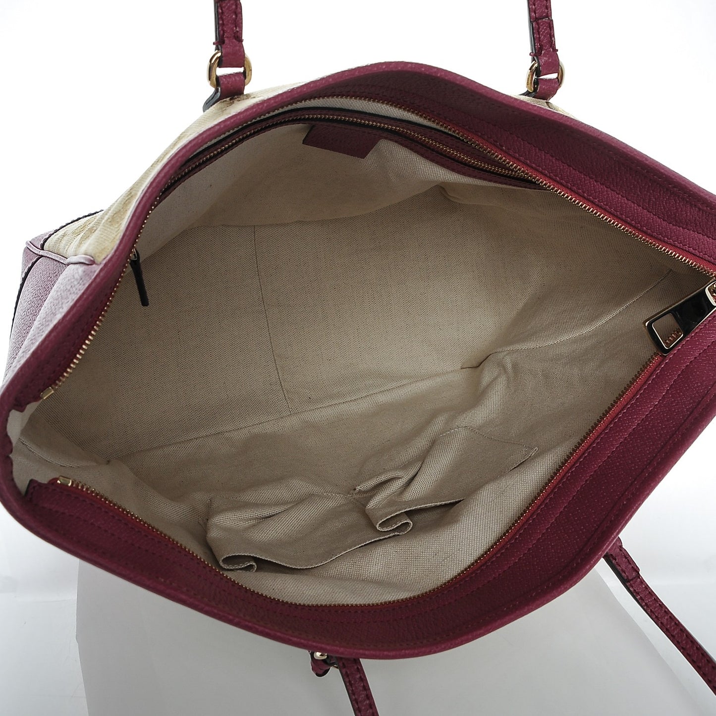 Monogram Textured Calfskin Medium Bree Zippered Tote Beige Ebony Peonia Flower