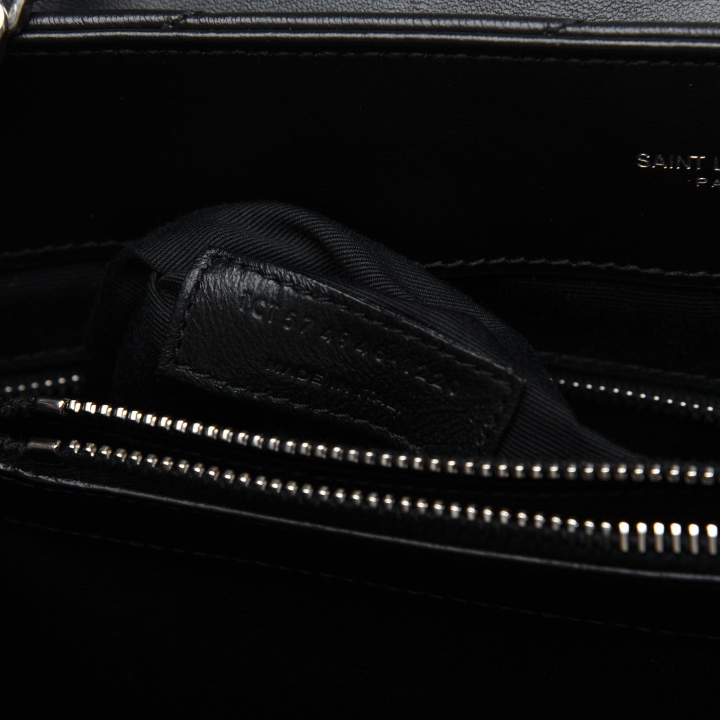 Calfskin Y Quilted Monogram Medium Loulou Chain Satchel Black