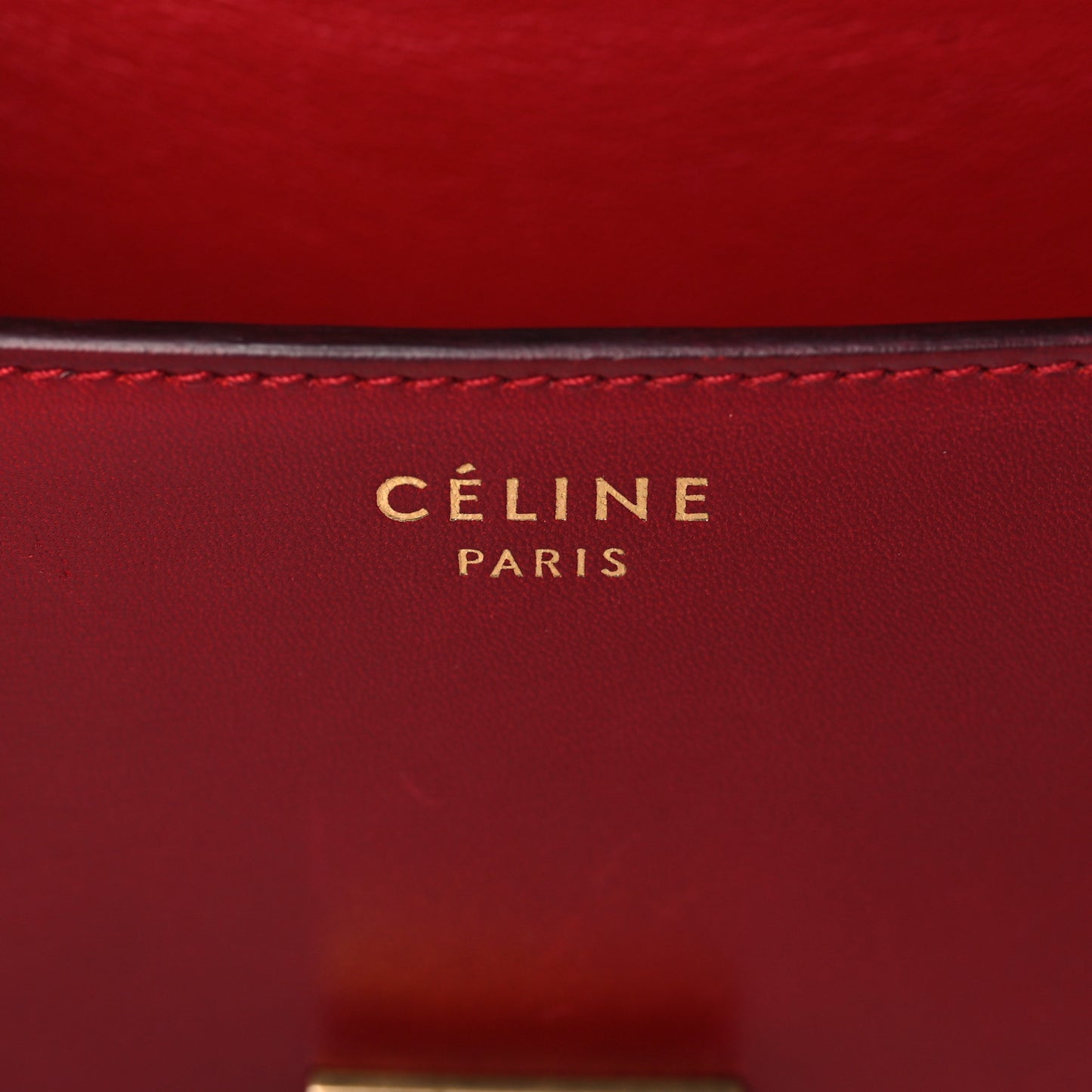 Box Calfskin Medium Classic Box Flap Bag Red