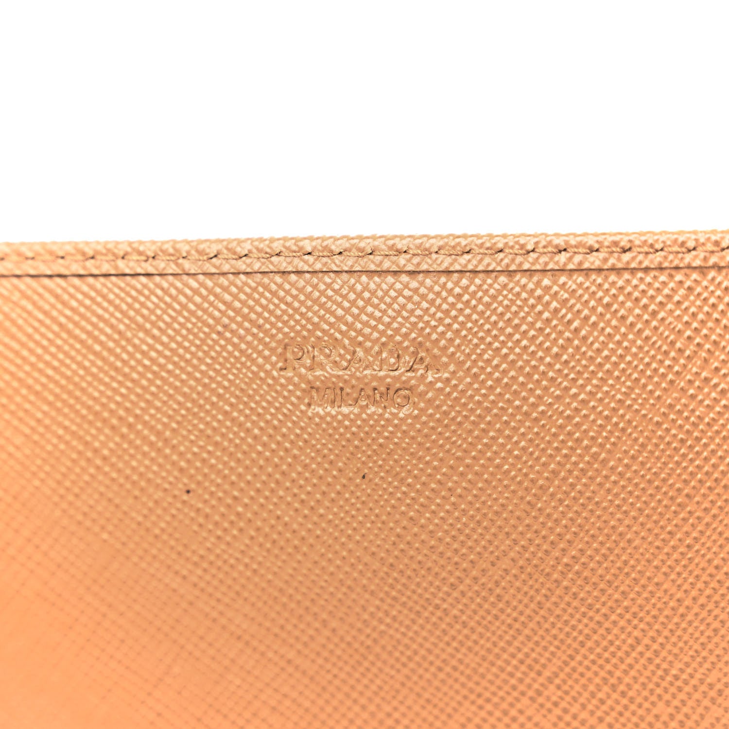 Prada Saffiano Metal Oro Chain Wallet Caramel 6 of 10