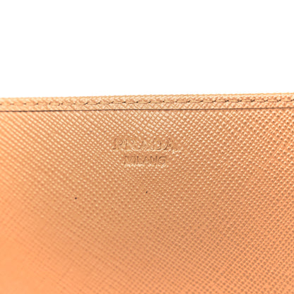 Prada Saffiano Metal Oro Chain Wallet Caramel 6 of 10