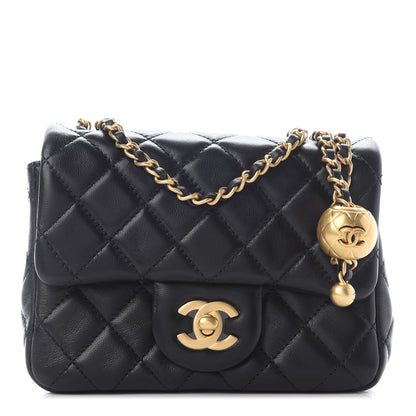 Chanel Lambskin Quilted Mini Pearl Crush Flap Black 1 of 9
