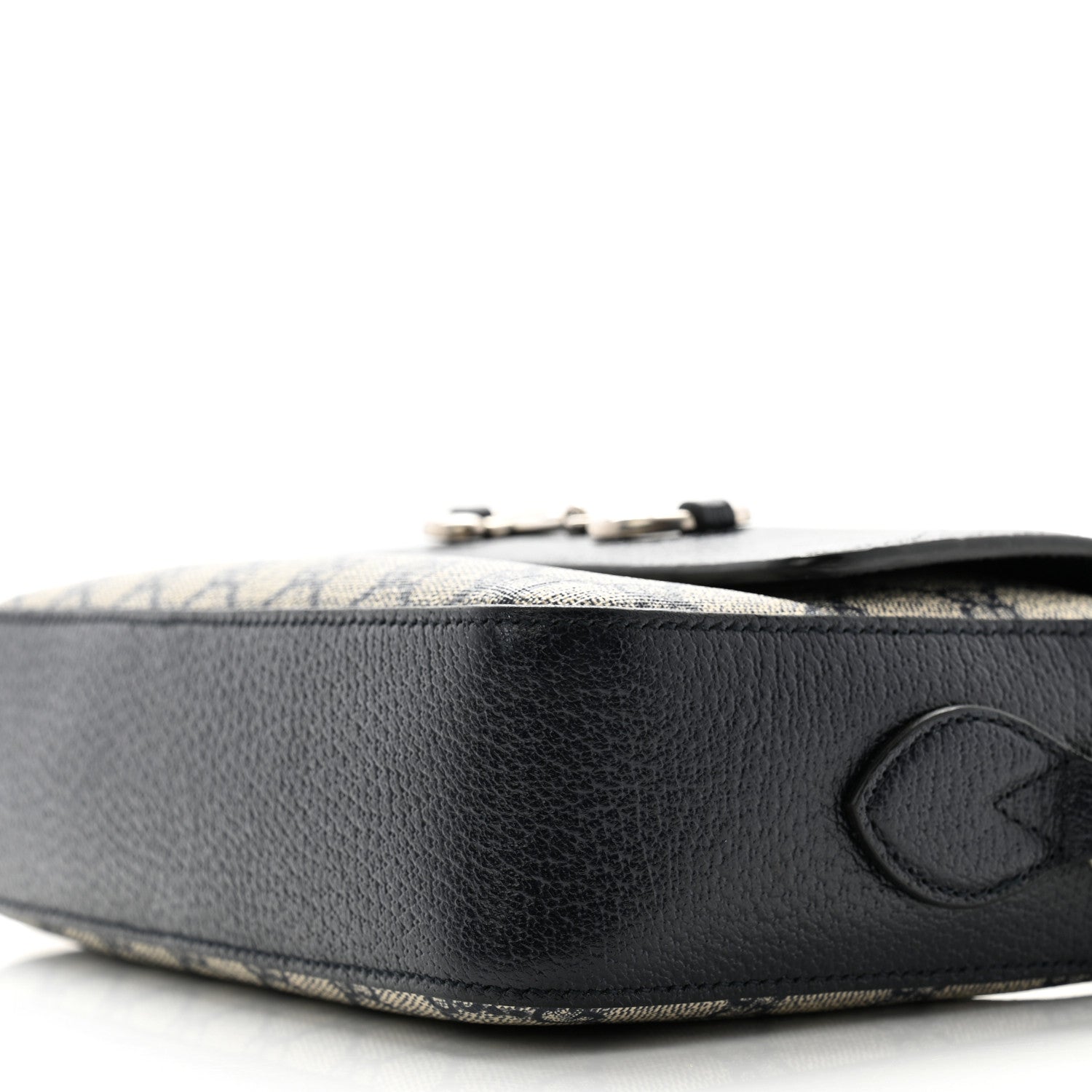 Gucci GG Supreme Monogram Textured Dollar Calfskin Small Horsebit 1955 Shoulder Bag Beige Blue 10 of 11