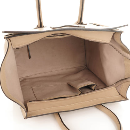 Celine Drummed Calfskin Mini Luggage Dune 7 of 11