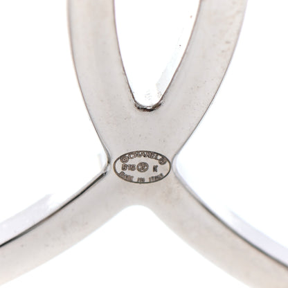 Chanel Crystal Peace Sign Emoji Bangle Bracelet Silver 5 of 5