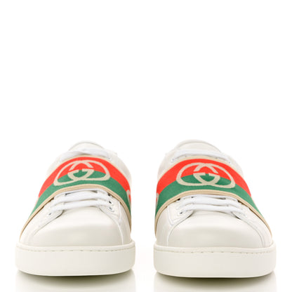 Gucci Calfskin Web Interlocking G Mens Ace Sneakers 8.5 White 2 of 9