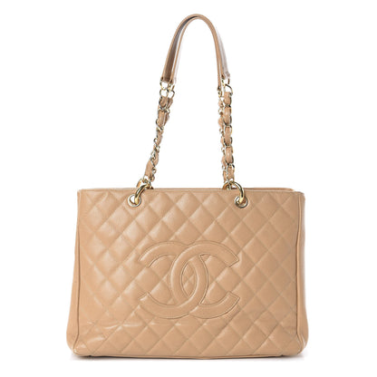 Chanel Caviar Quilted Grand Shopping Tote GST Beige 1 of 15