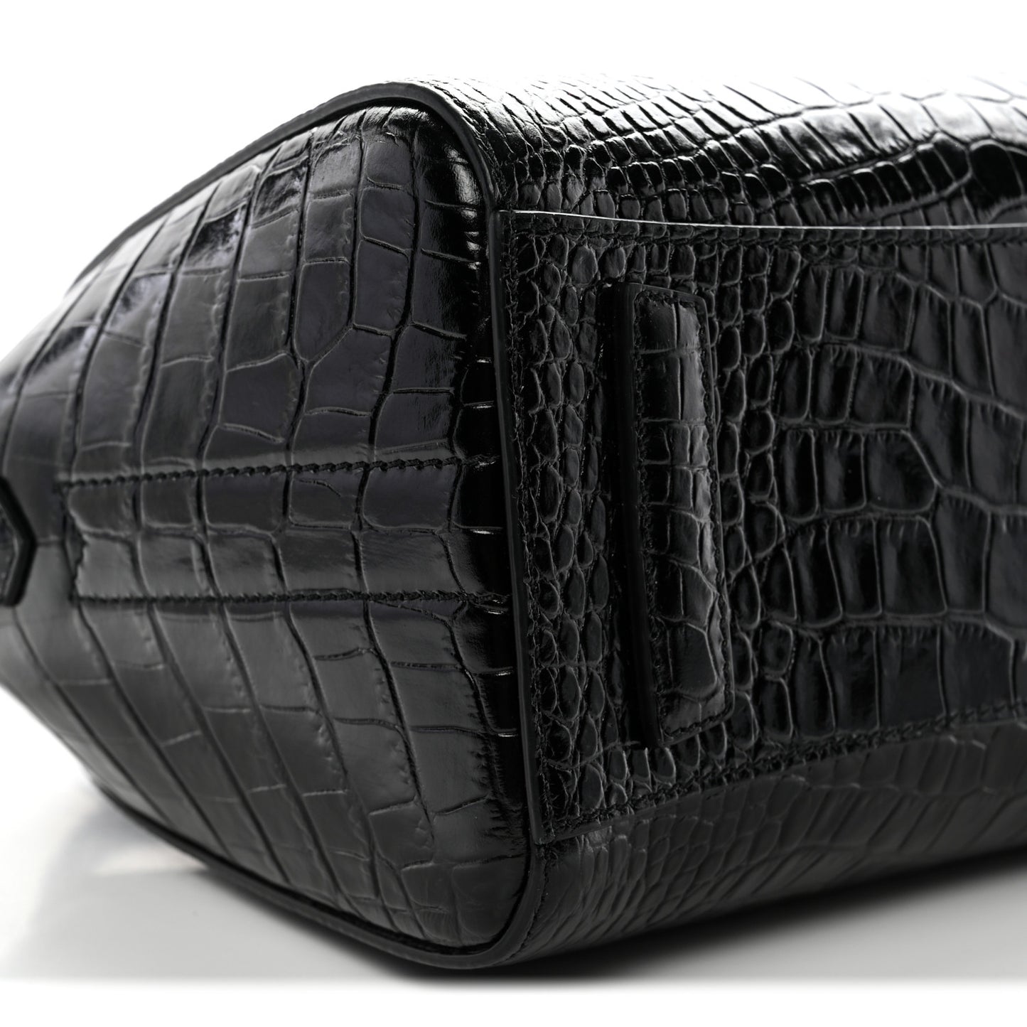 Calfskin Crocodile Embossed Mini Antigona Black