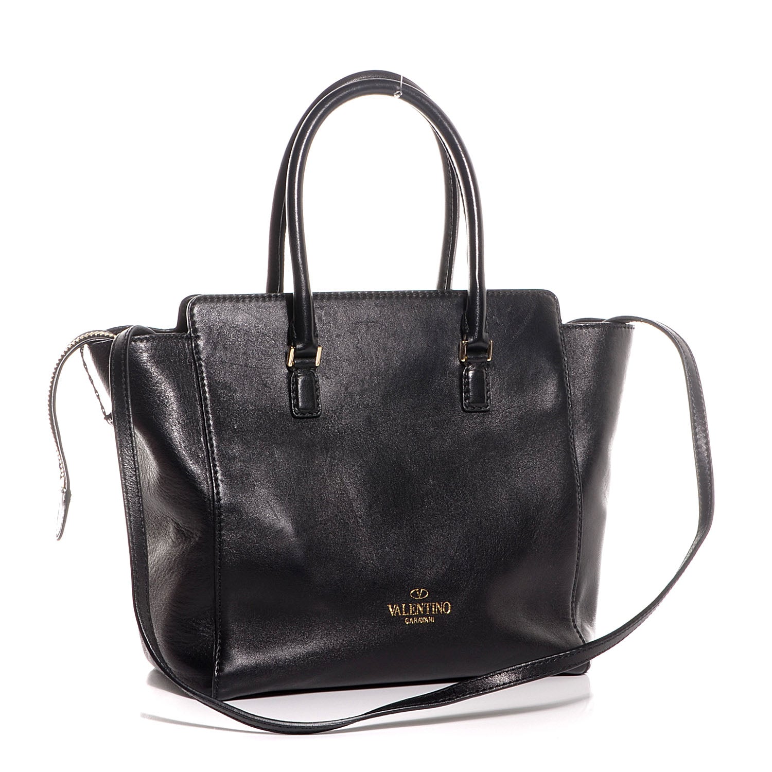 Valentino Garavani Lambskin Crystal B Diamond Tote Black 3 of 9
