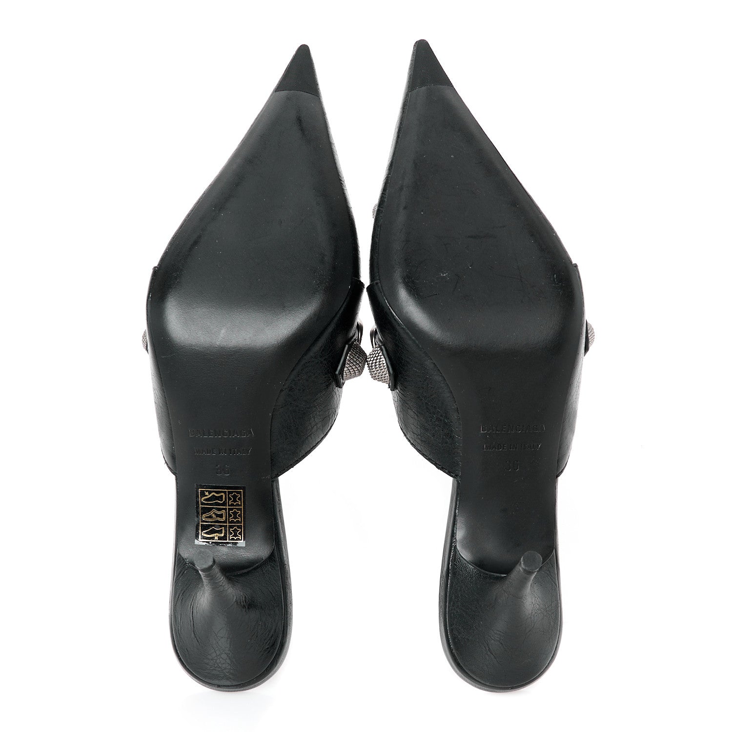 Balenciaga Agneau Arena Cagole 70mm Mules 36 Black 6 of 10