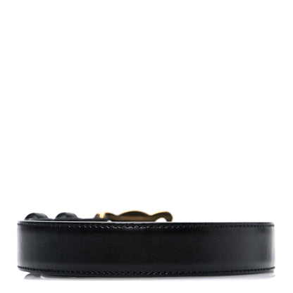 Celine Box Calfskin Medium 25mm Triomphe Belt 75 30 Black 2 of 6