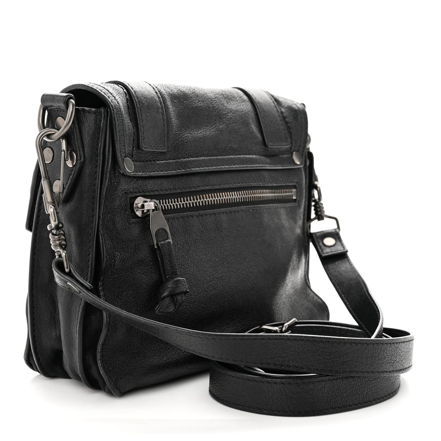 Lambskin PS1 Mini Pouch Messenger Black
