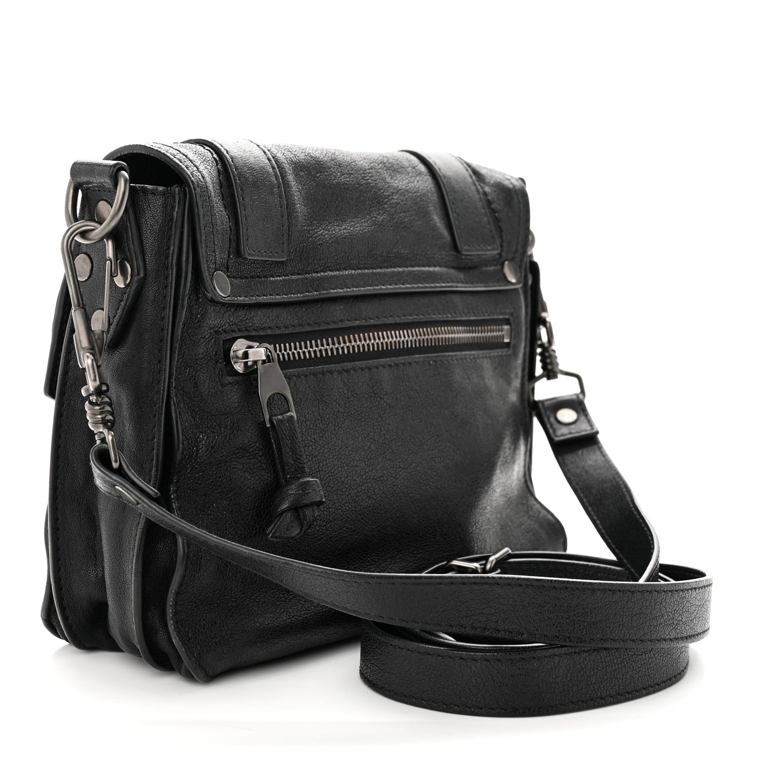 Proenza Schouler Lambskin PS1 Mini Pouch Messenger Black 3 of 10