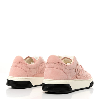 Chanel Suede Womens CC Sneakers 38 Pink 4 of 11