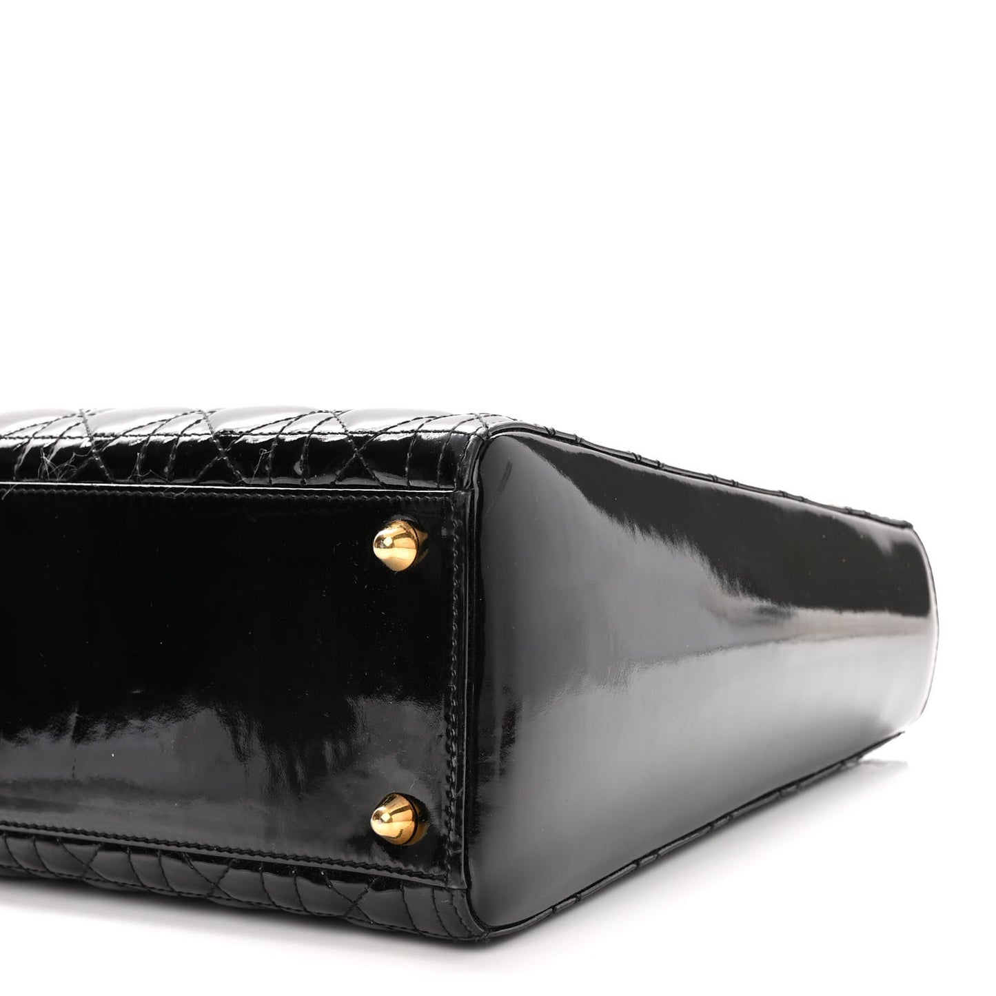 Patent Cannage Large Lady Dior Black