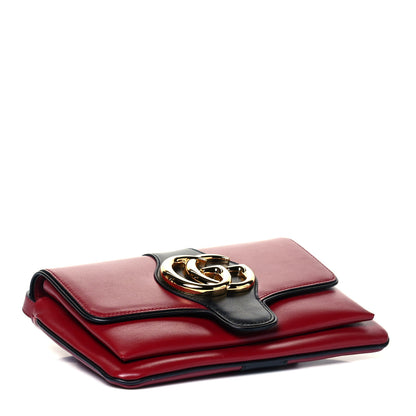 Gucci Vitello Palmellato Lux Bi-Color Small Arli Flap Shoulder Bag New Cherry Red Black 4 of 9