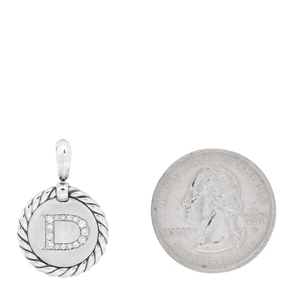 David Yurman Sterling Silver Diamond Initial D Charm 2 of 3