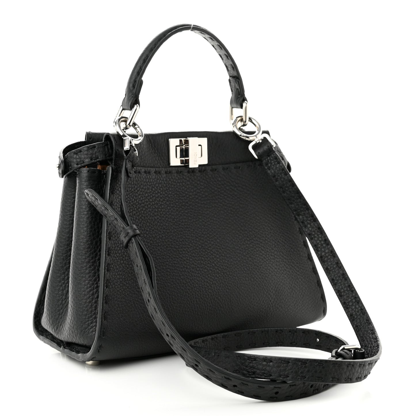 Cuoio Romano Selleria Bi-Color Mini Peekaboo Iconic Satchel Black Mou