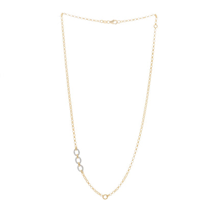 Foundrae 18K Yellow White Gold Diamond Small Belcher Flexible Extension Chain Necklace 2 of 4
