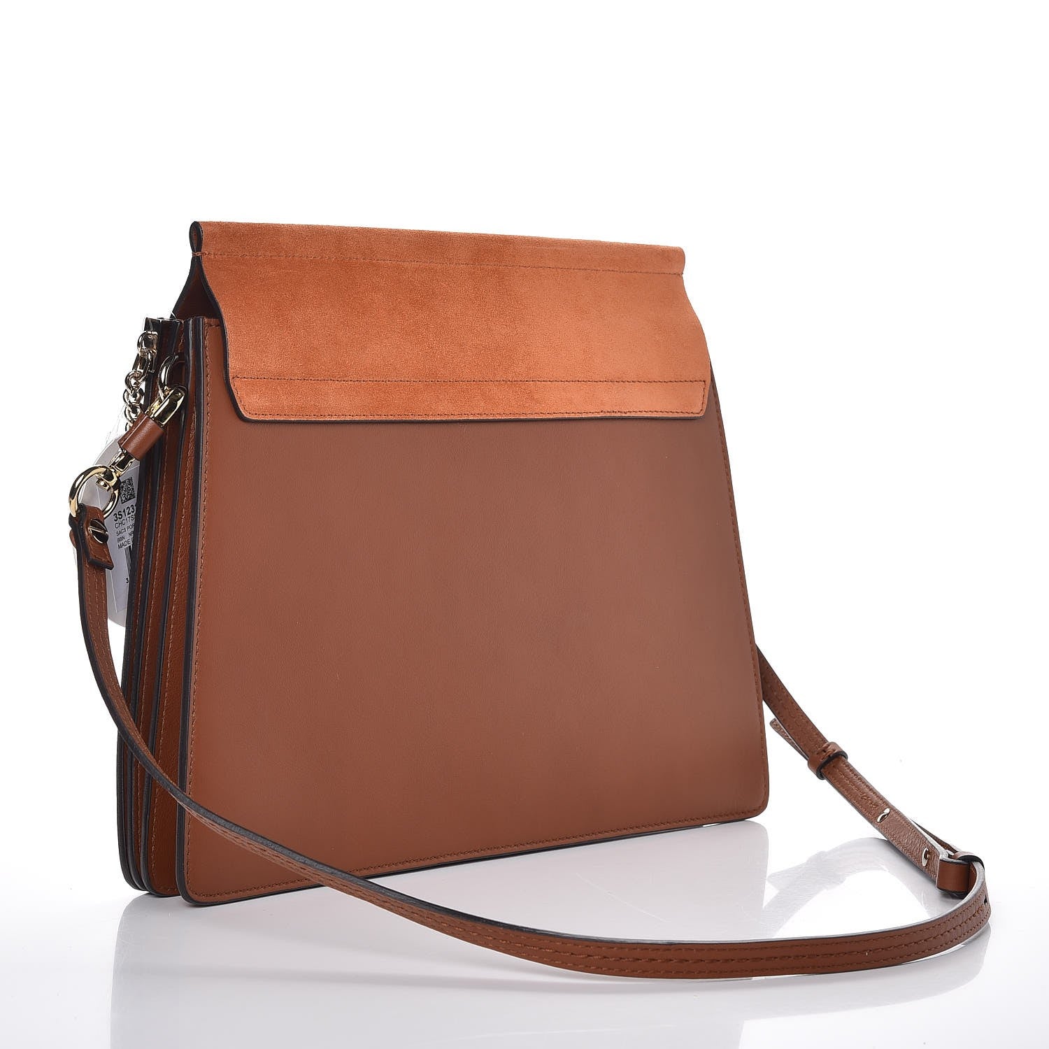 Chloe Suede Calfskin Medium Faye Shoulder Bag Tobacco 3 of 7