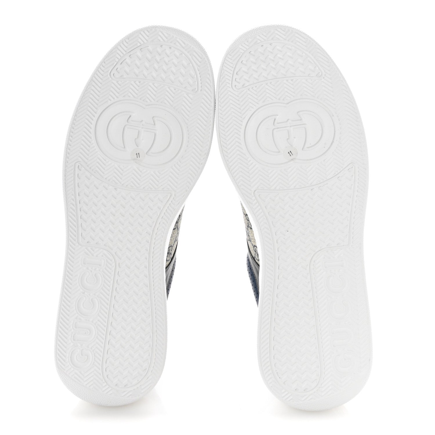 Gucci GG Supreme Calfskin Monogram Mens Interlocking G 55mm Sneakers 11 Beige Blue Black 6 of 9