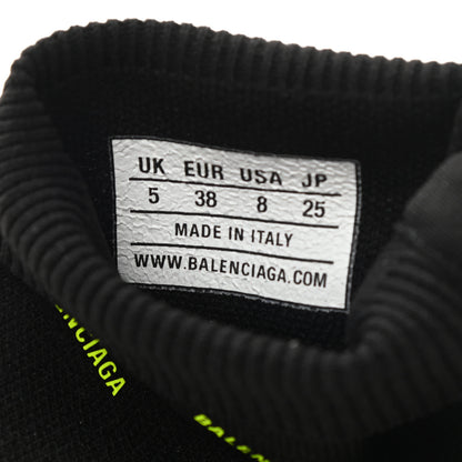 Balenciaga Neoprene Knit Allover Logo Womens Speed Sneakers 38 Black Yellow 6 of 9