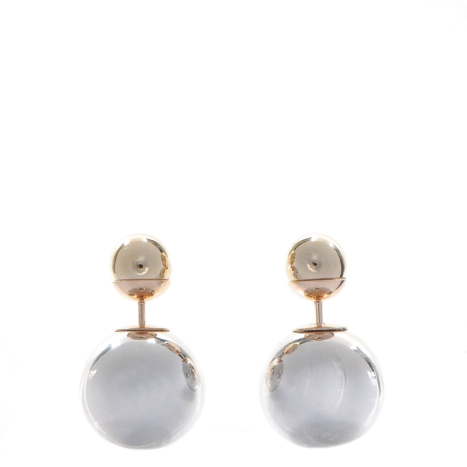 Christian Dior Mise En Dior Tribal Earrings Silver Gold 1 of 4